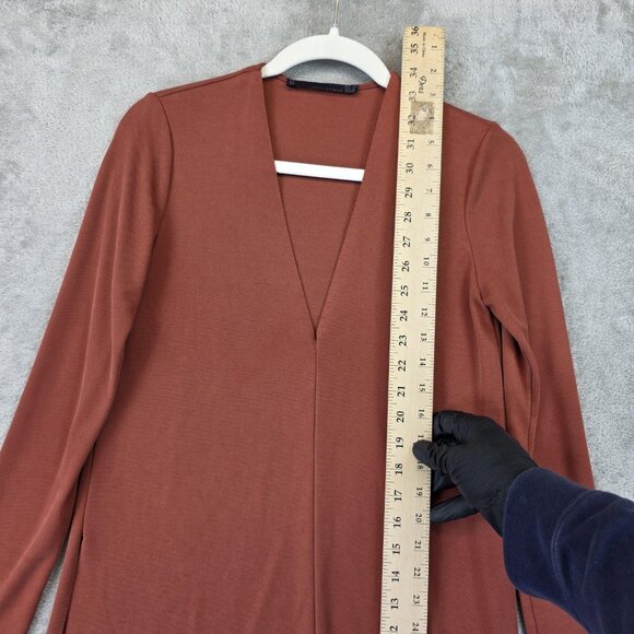 Zara Woman Studio Top Womens Small Long Sleeve Tunic V Neck Minimalist Modern - Picture 5 of 15